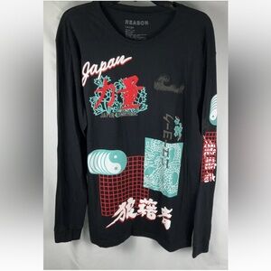 Reason Japan Men’s Black Large Long Sleeve Oriental Style